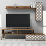 Hanah Home Mueble de TV Planet Nogal y Blanco